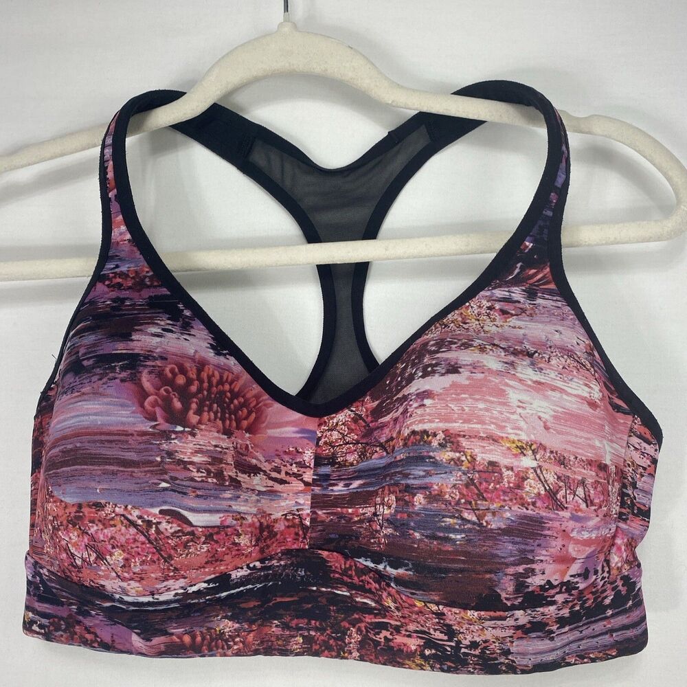 Lululemon Speed Up Bra Racerback Pink Multicolor Medium No Size Dot- See Chart